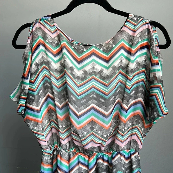 Francesca's Blue Rain Colorful Mini Dress | Mini Dress | Colorful | Eclectic - Picture 4 of 12